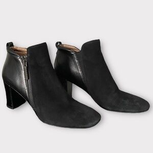 Donald J. Pliner Black Coralie Suede & Leather Mix Media Ankle Boots Size 8N